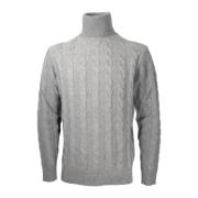 Heren Gevlochten Cashmere Wol Trui Cashmere Company , Gray , Heren