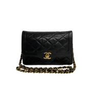 Pre-owned Leather chanel-bags Chanel Vintage , Black , Dames