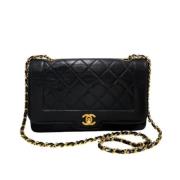 Pre-owned Leather chanel-bags Chanel Vintage , Black , Dames