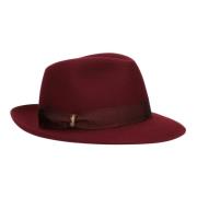 Tijdloze vilten hoed met grosgrain lint Borsalino , Red , Dames