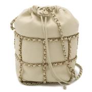 Pre-owned Leather chanel-bags Chanel Vintage , Beige , Dames