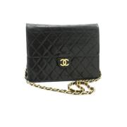 Pre-owned Leather wallets Chanel Vintage , Black , Dames