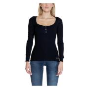 Zwart katoenen gebreide trui met knoopsluiting Guess , Black , Dames