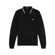 Lange Mouw Twin Tipped Polo Fred Perry , Black , Heren