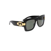 Stijlvolle zonnebril met uniek ontwerp Gucci , Black , Dames