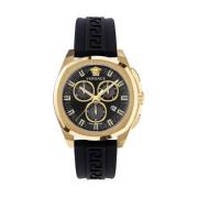 Heren chronograaf Chrono GEO zwart, goud 43 mm Ve7Ca0423 Versace , Yel...