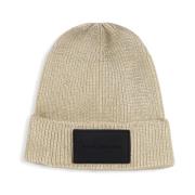 Kinderen Beige Geribbelde Katoenen Beanie Hoed Marc Jacobs , Beige , D...