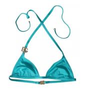 Blauw Groene Bikini Top met Logo Dolce & Gabbana , Blue , Dames