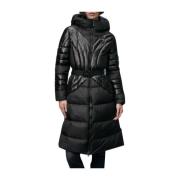 Zwarte Gewatteerde Lange Jas Blauer , Black , Dames