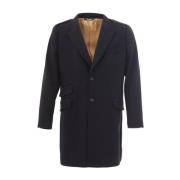 Blauwe Wollen Jas voor Mannen Dolce & Gabbana , Blue , Heren