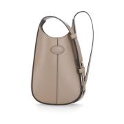 Beige Leren Tas met Verstelbare Band Tod's , Beige , Dames