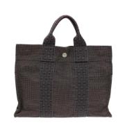 Pre-owned Canvas handbags Hermès Vintage , Gray , Dames