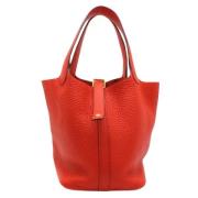 Pre-owned Leather totes Hermès Vintage , Red , Dames