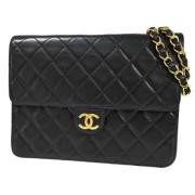 Pre-owned Leather chanel-bags Chanel Vintage , Black , Dames