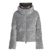 Grijze donsjas met reflecterende pailletten Herno , Gray , Dames