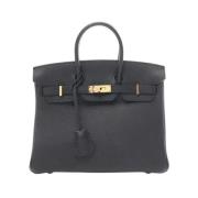 Pre-owned Leather handbags Hermès Vintage , Black , Dames