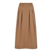 Plooirok met riemlussen en zakken Co'Couture , Beige , Dames