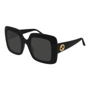 Zwart/Grijs Zonnebril Gg0896S Gucci , Black , Dames