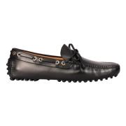 Leren Loafers voor Warm Weer Car Shoe , Black , Heren