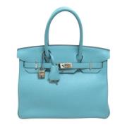 Pre-owned Leather handbags Hermès Vintage , Blue , Dames