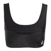 Logo Top in Polyamide Elastaan Mix Off White , Black , Dames