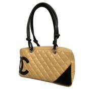 Pre-owned Leather chanel-bags Chanel Vintage , Beige , Dames