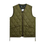 Militaire Zip-Up V-Hals Vest Taion , Green , Heren