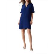 Blauwe Mini Jurk met Overhemdkraag Marella , Blue , Dames