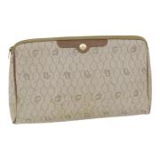 Pre-owned Leather clutches Dior Vintage , Beige , Dames