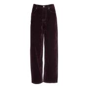 Paarse Fluwelen Broek Elegante Stijl Department Five , Purple , Dames