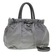 Pre-owned Nylon shoulder-bags Prada Vintage , Gray , Dames