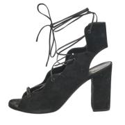 Pre-owned Suede sandals Yves Saint Laurent Vintage , Black , Dames