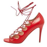 Pre-owned Leather sandals Valentino Vintage , Red , Dames