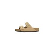 Arizona Lederen Sandalen met Anatomisch Voetbed Birkenstock , Beige , ...