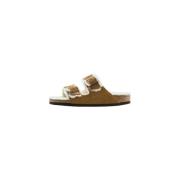 Shearling Arizona Sandalen Birkenstock , Brown , Heren