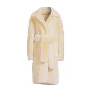 Shearling Teddy Coat met Faux Fur Riem Mackage , Beige , Dames