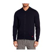 Blauwe Rits Cardigan Stijlvol Comfort Hugo Boss , Blue , Heren