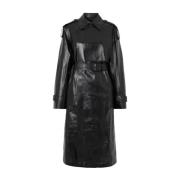 Leren Trench met Riem Mackage , Black , Dames