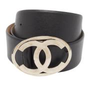 Pre-owned Leather belts Chanel Vintage , Black , Dames