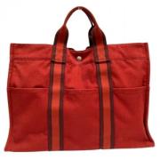 Pre-owned Canvas handbags Hermès Vintage , Red , Dames