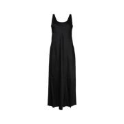 Satijnen Slip Jurk Calvin Klein , Black , Dames