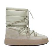 Winter Suède Nylon Enkellaarzen Moon Boot , Beige , Dames