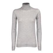 Kasjmier Zijde Turtleneck Sweater Brunello Cucinelli , Gray , Dames