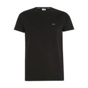 Zwarte Slim Fit Katoenen T-shirt Calvin Klein , Black , Heren