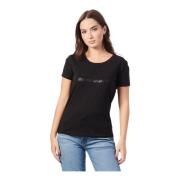 Zwarte T-shirts en Polos Emporio Armani , Black , Dames