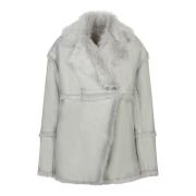 Grijze Sheepskin Jas Winter Elegantie IRO , Gray , Dames