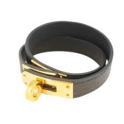 Pre-owned Leather bracelets Hermès Vintage , Black , Dames