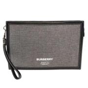 Pre-owned Canvas clutches Burberry Vintage , Gray , Dames