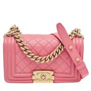 Pre-owned Leather chanel-bags Chanel Vintage , Pink , Dames