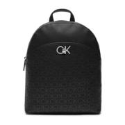 Dames Dome Rugzak met Re-Lock Functie Calvin Klein , Black , Dames